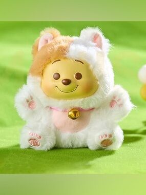 MINISO Cat Chat Winnie The Pooh Beach Vacation Blind Box Plush Bag Charm Disney